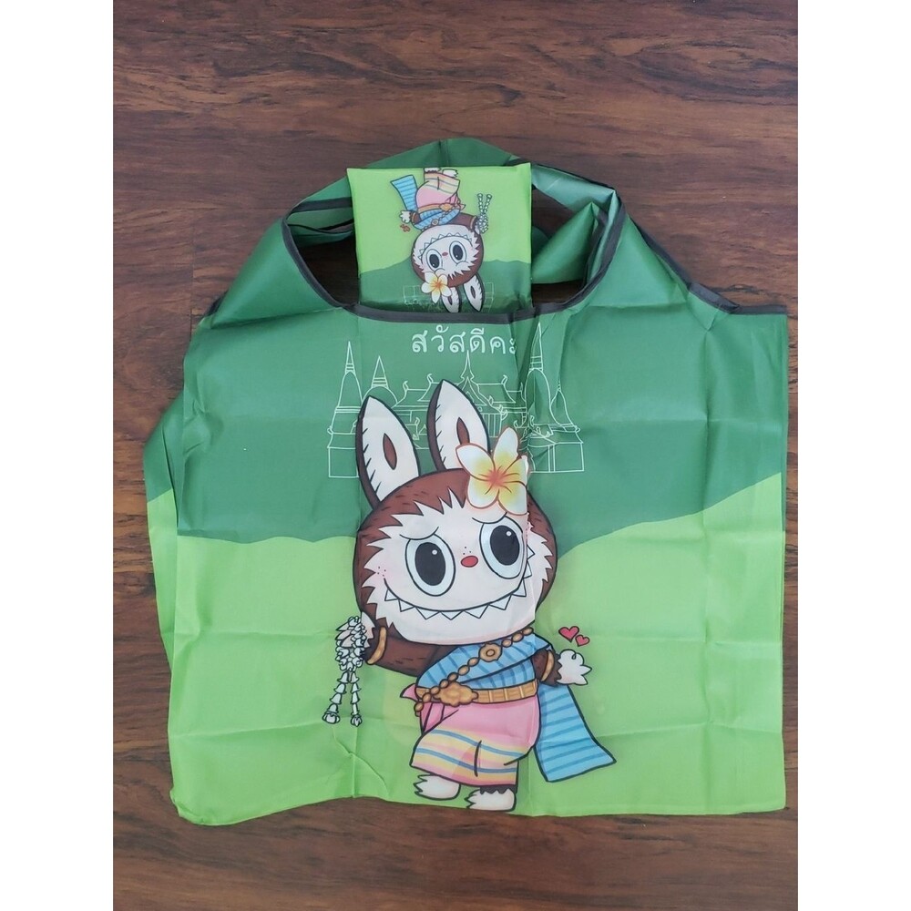 Labubu Chic Kawaii Retro Eco Friendly Trendy Packable Sturdy Reusable Nylon Bag - Picture 5 of 5
